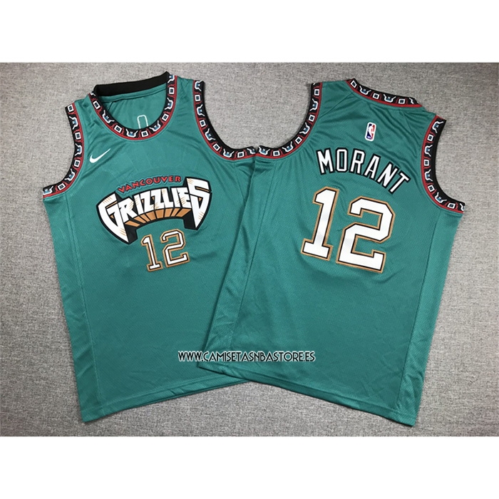 Ja Morant NO 12 Camiseta Nino Memphis Grizzlies Classic Retro Verde